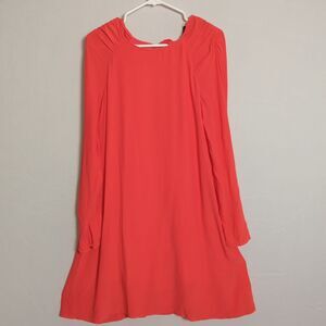 ZARA Trafaluc Ruffle Open Back Long Sleeve Mini Dress - Size M - Coral NWT